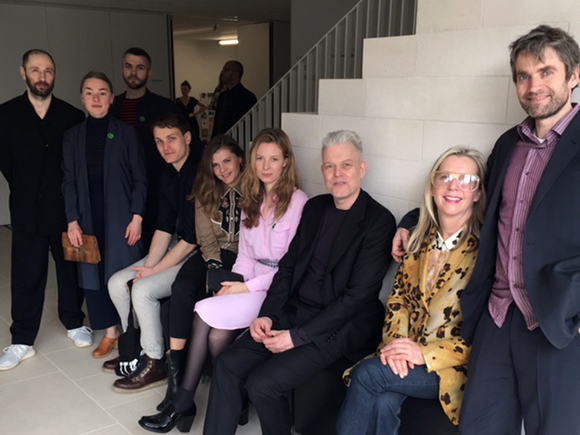 Norwegian artists awaiting their meeting with Queen Sonja and President Hollande. Photo: Marianne Hagen, the Royal Court.